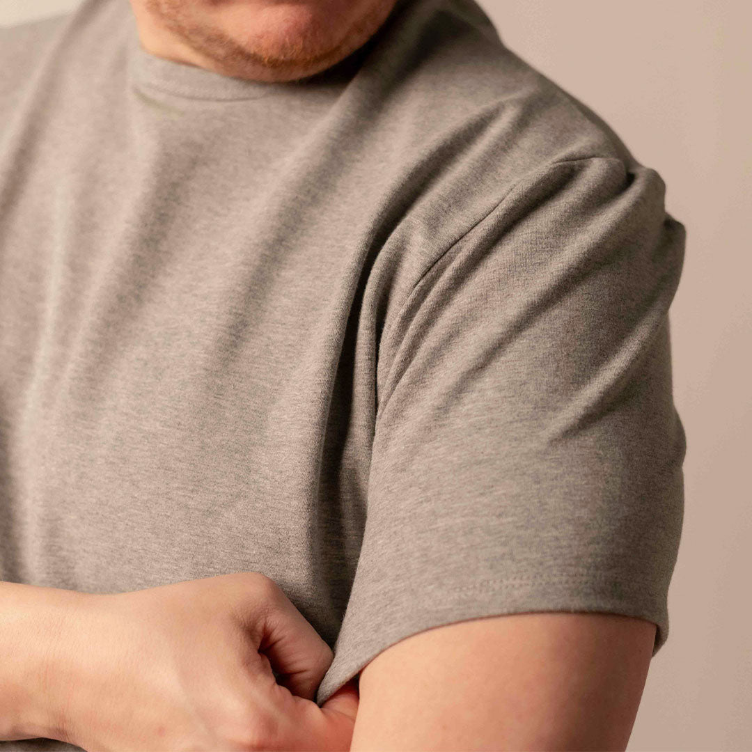 Split Hem French Terry Tee - Grey Mix