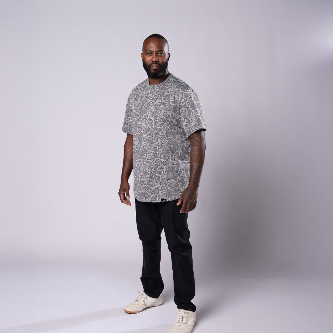 Jacquard Tee - Grey Floral