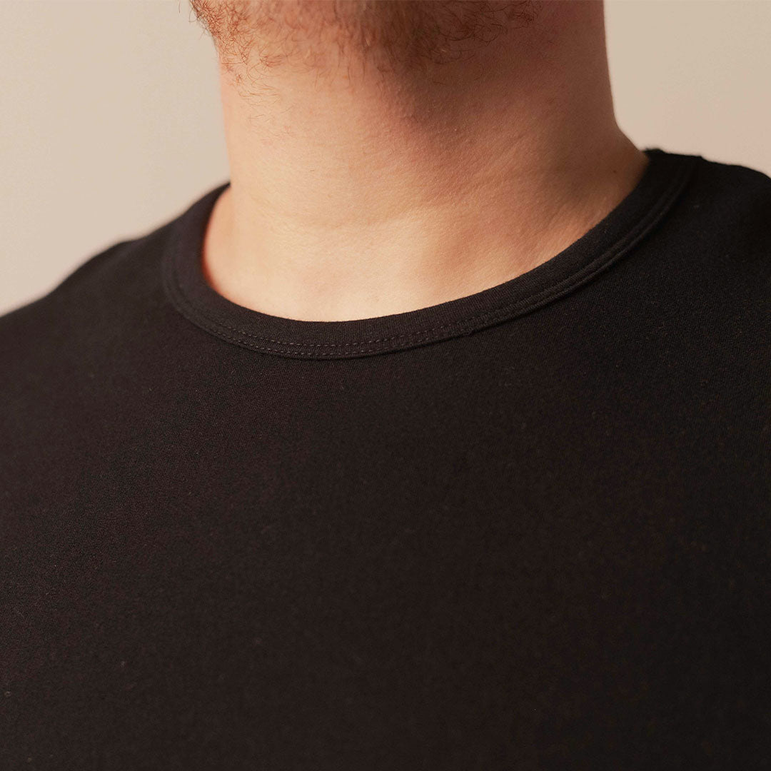 Split Hem French Terry Tee - Black