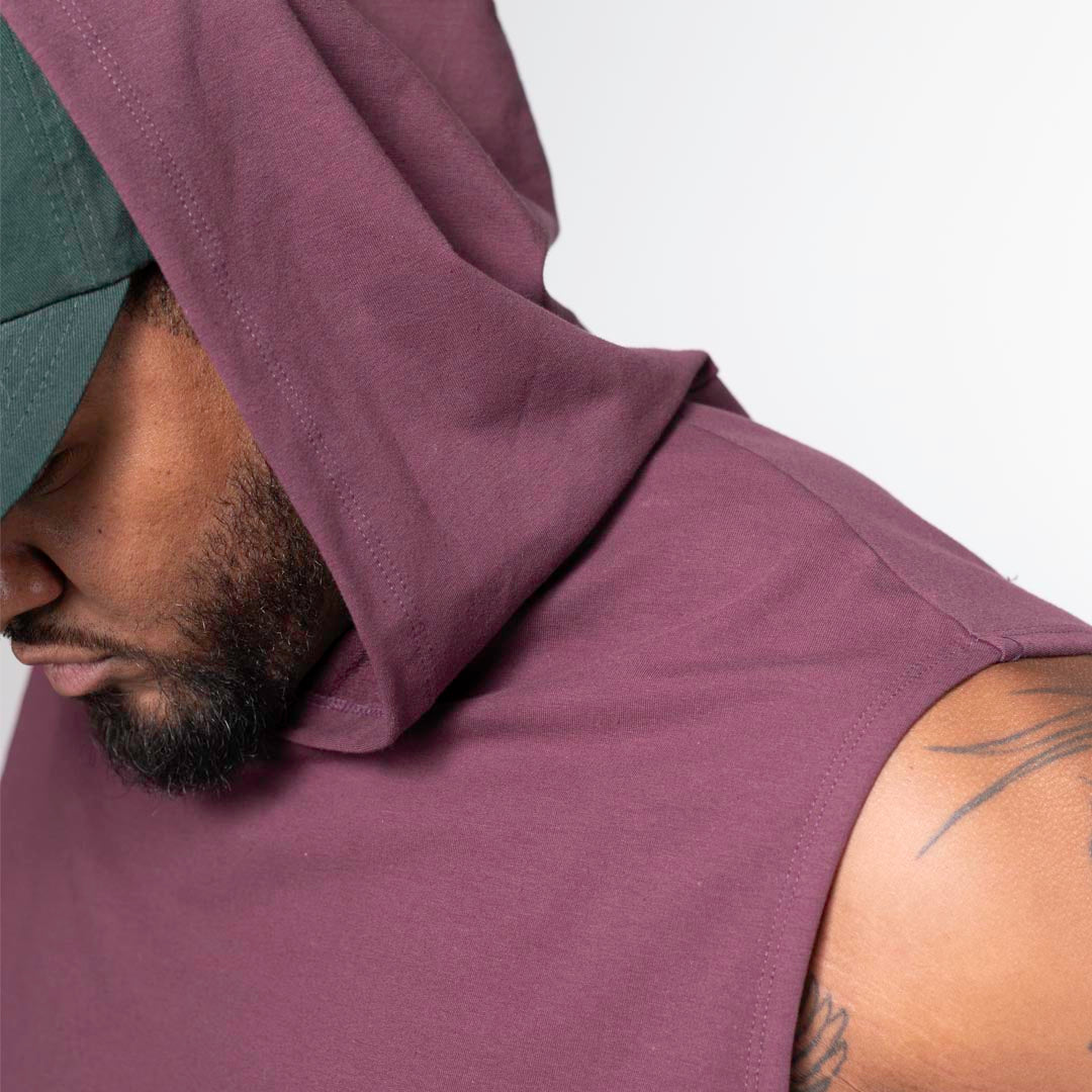 Sam - Cut-off Hoodie - Grape