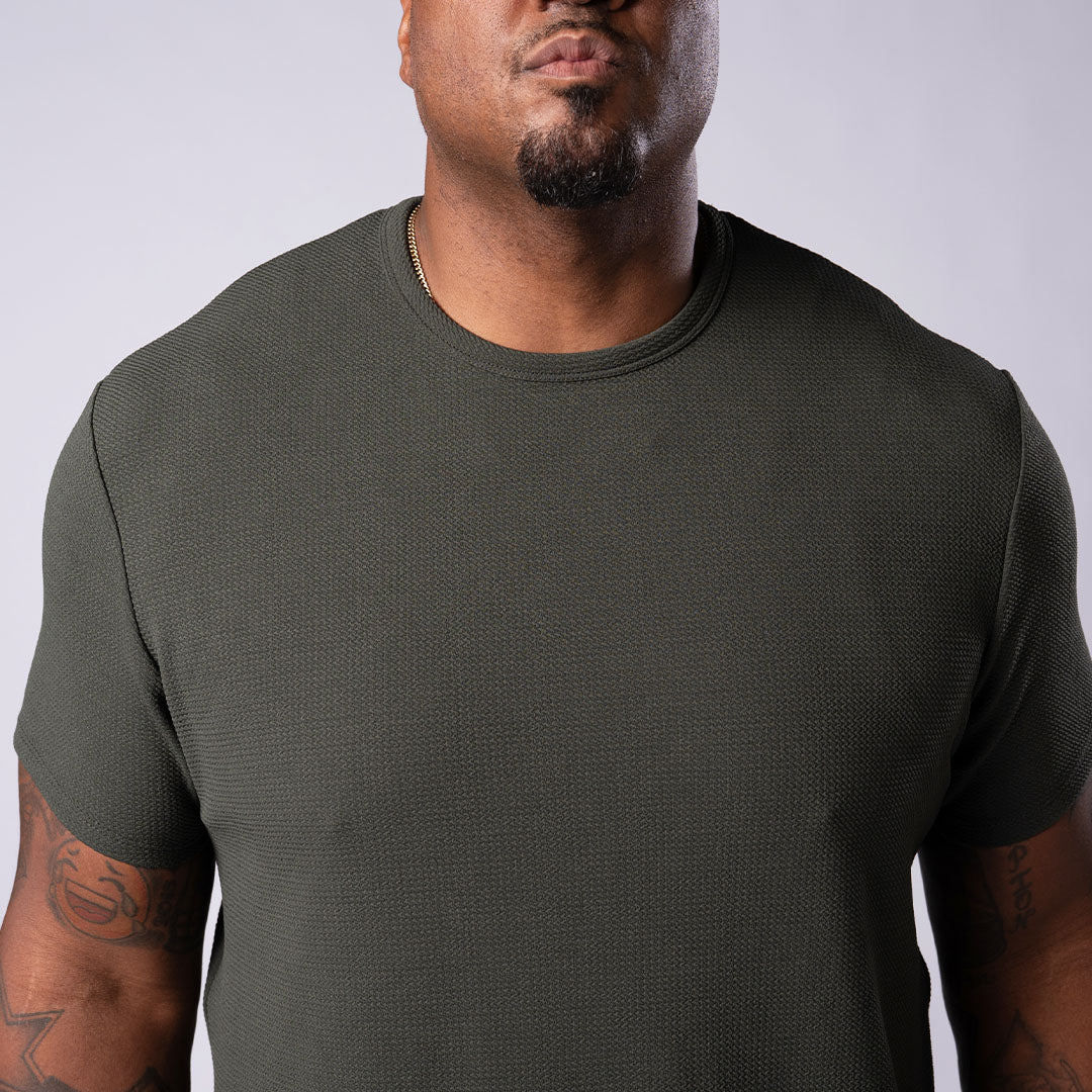 Split Hem Bullet Tee - Dark Green