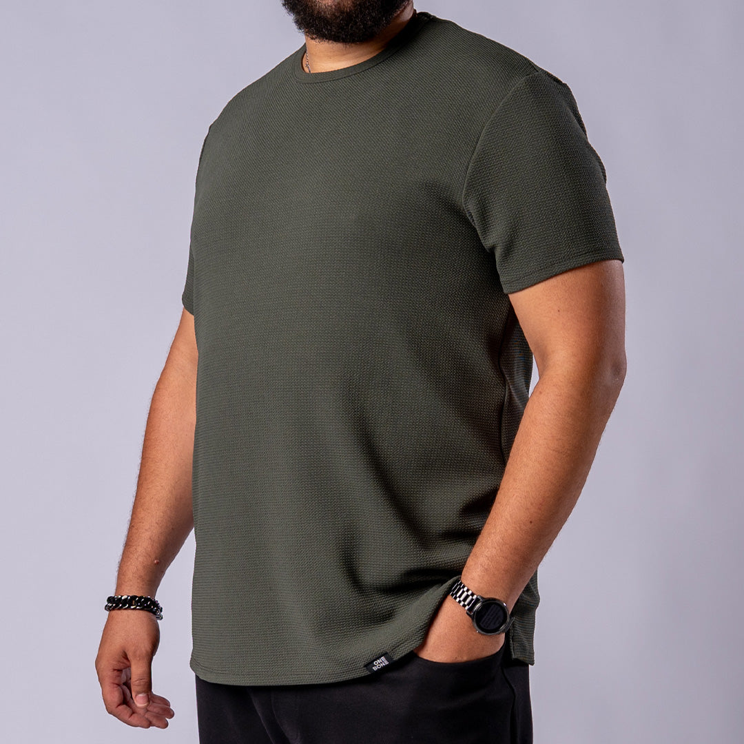 Split Hem Bullet Tee - Dark Green