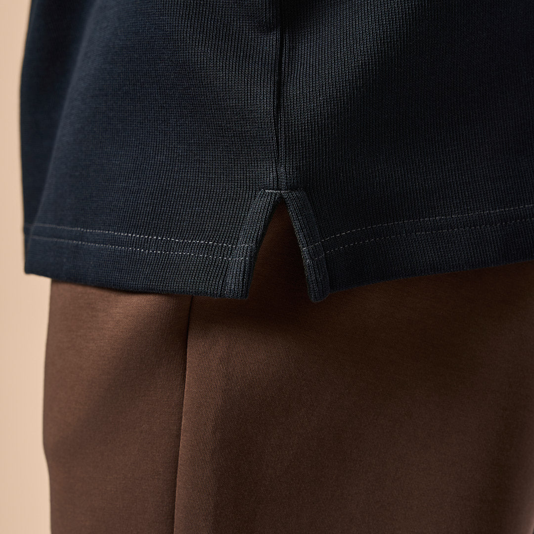 Knit Long Sleeve Polo - Green/Navy