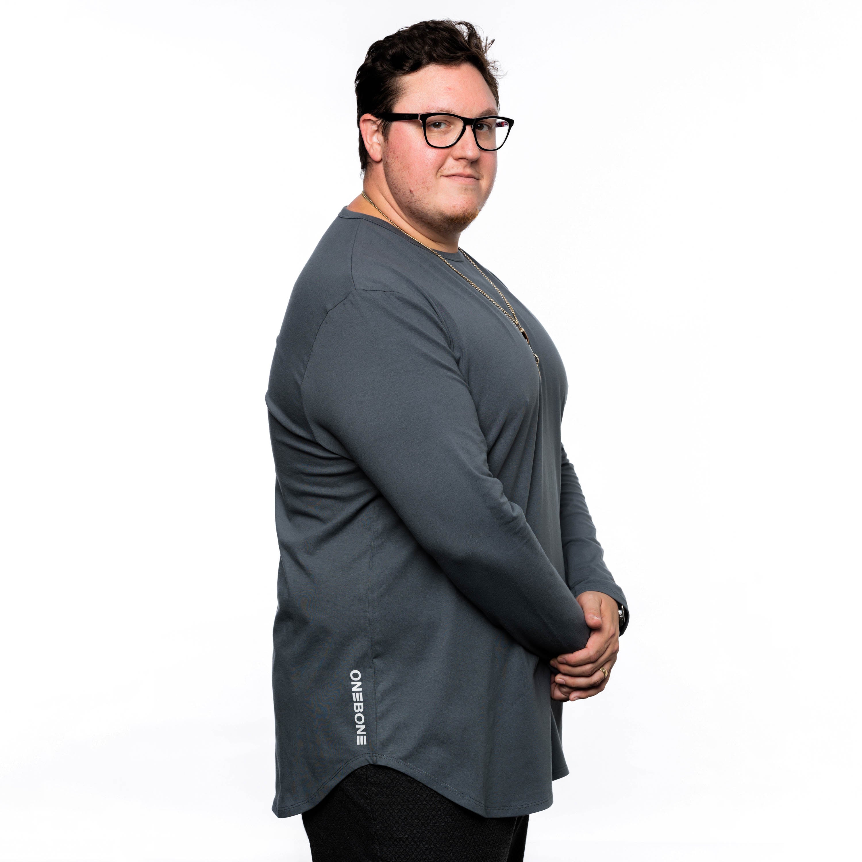 L/S ONE BONE Scoop - Castle Grey