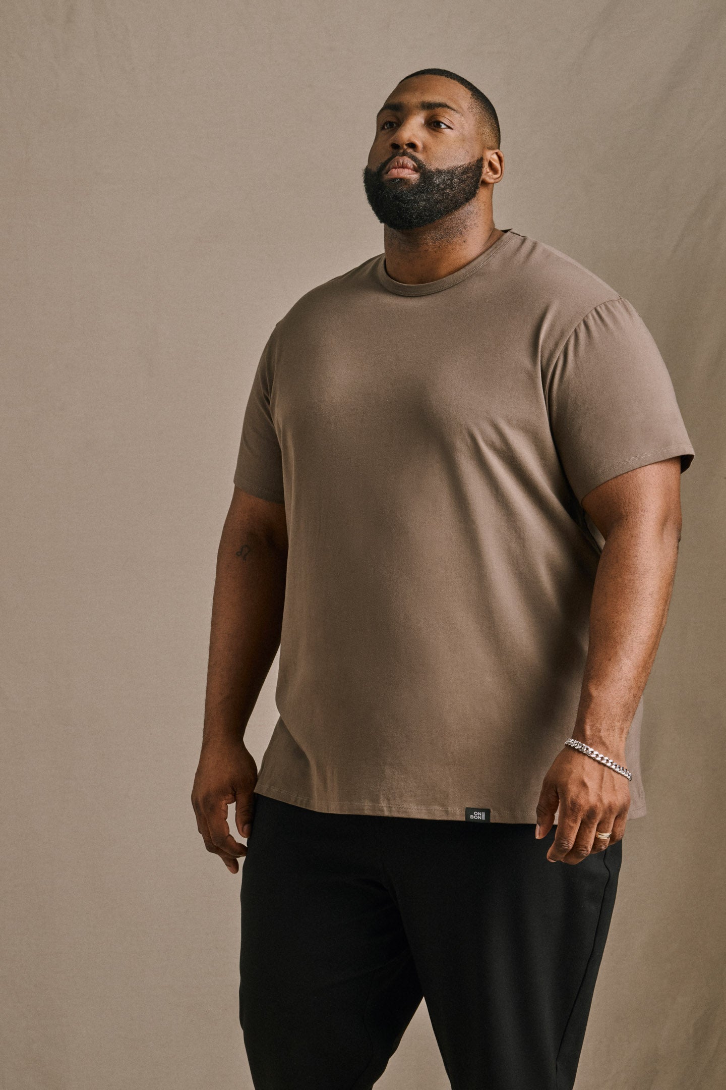 Split Hem Cotton 95/5 - Brick Brown | Mens Tshirt