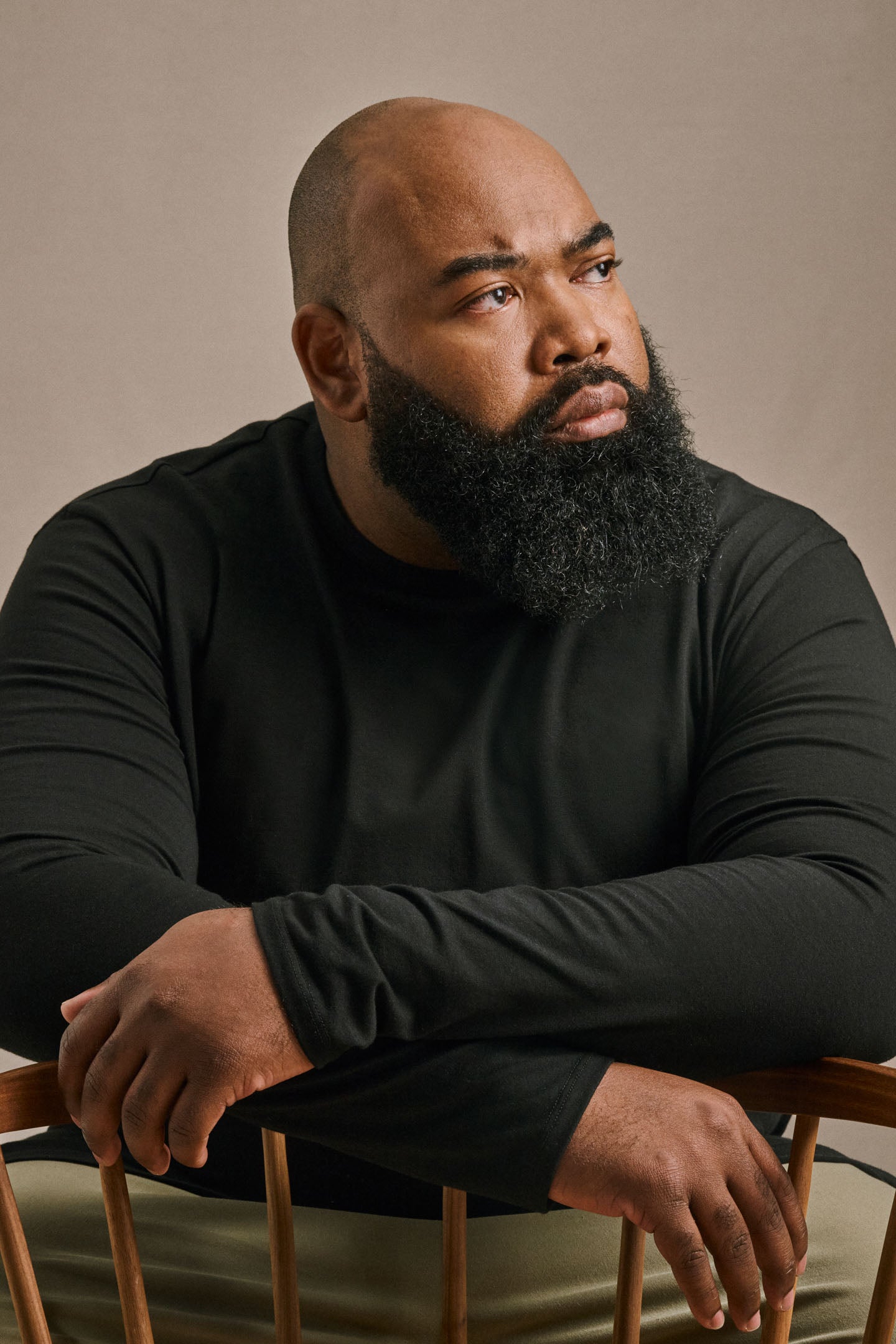 L/S Split Hem Cotton 95/5 - Black