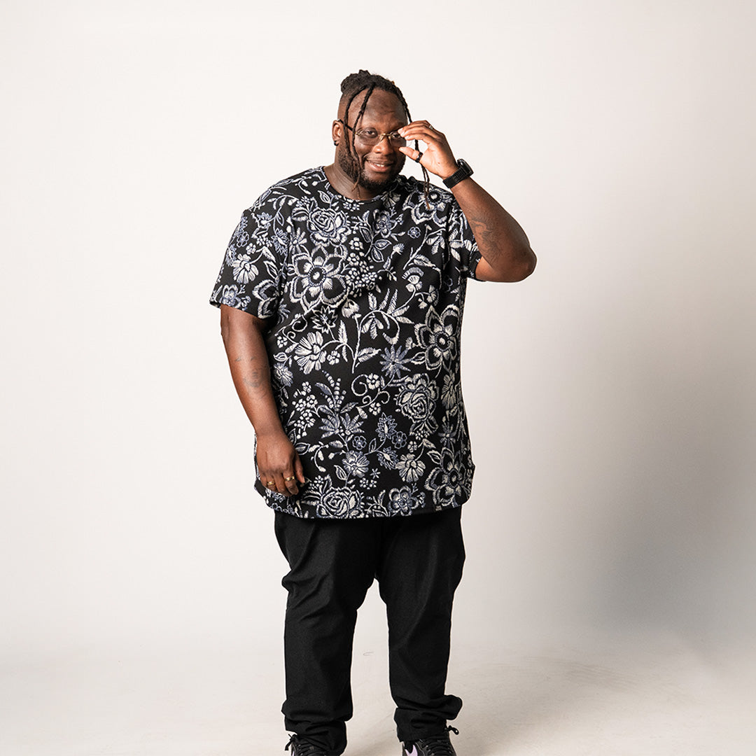 model-specs: Tyler is 6'1" | 300 lbs | Size 2