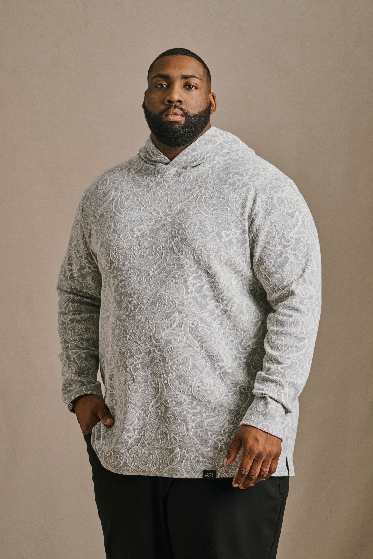 Split Hem L/S Hoodie - Paisley | Mens Hoodies | One Bone Brand