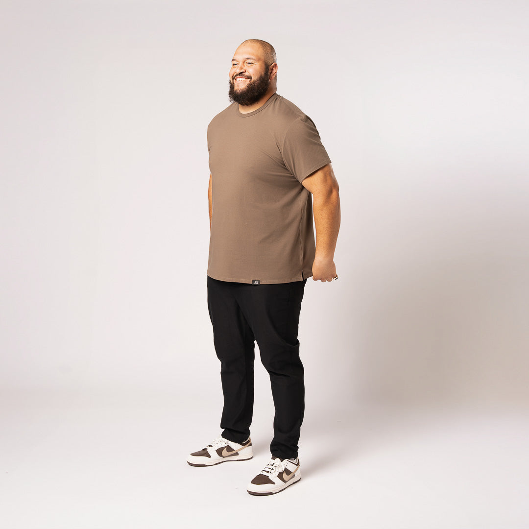 Split Hem Cotton 95/5 - Brick Brown