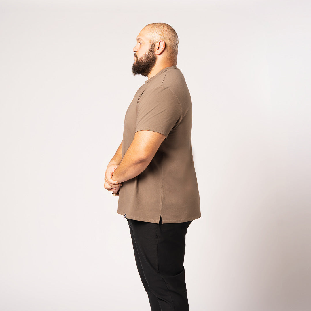 Split Hem Cotton 95/5 - Brick Brown