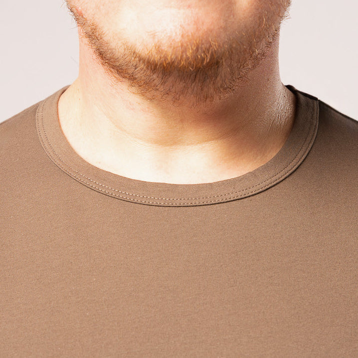 Split Hem Cotton 95/5 - Brick Brown