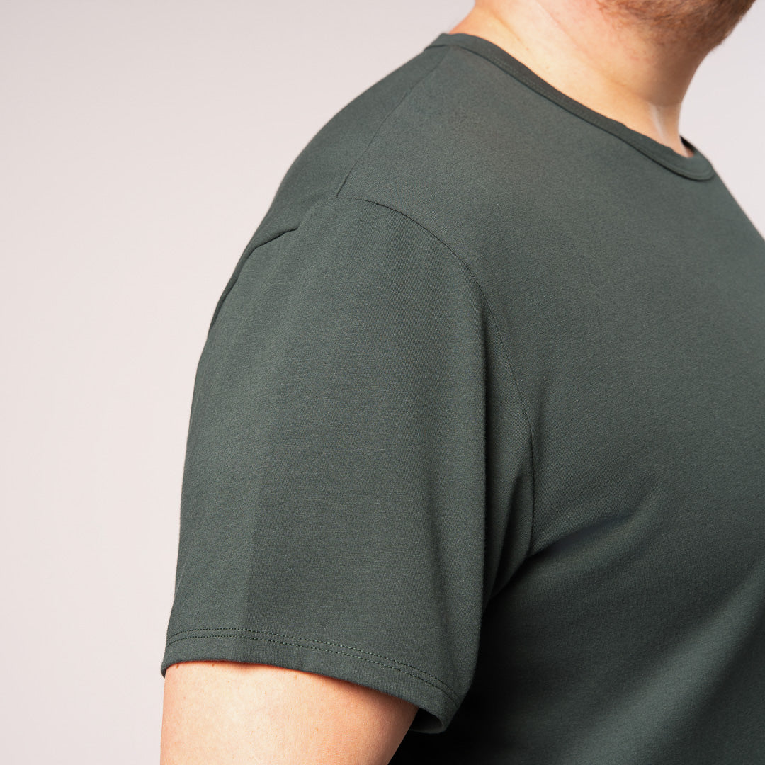 Split Hem Cotton 95/5 - Carbon Green
