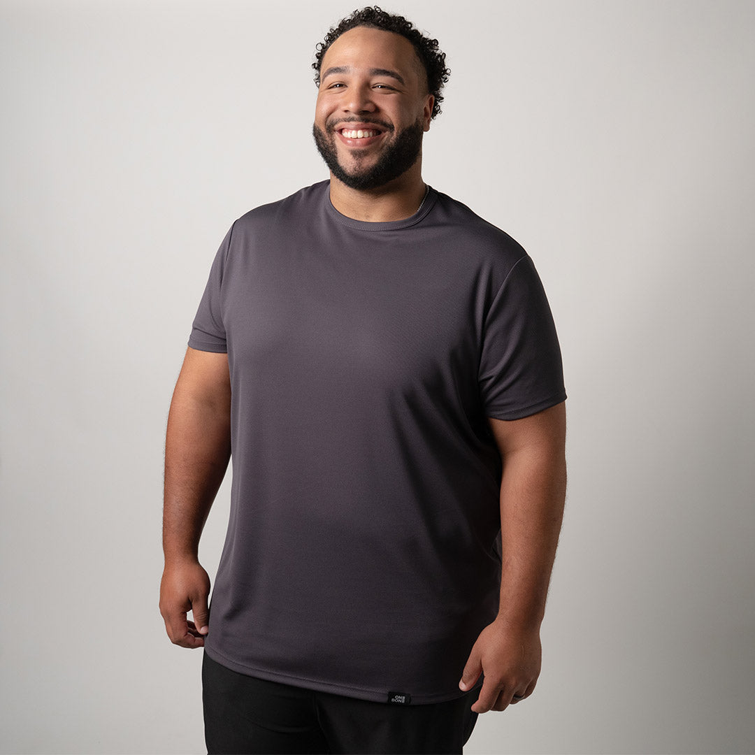 Split Hem Everywear Tee - Dark Grey