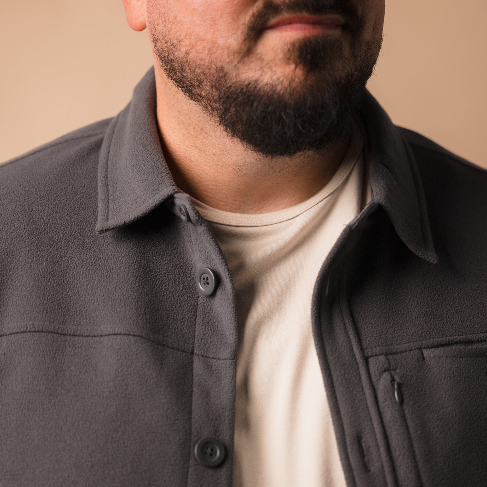 Veste en polar boutonnée – Gris