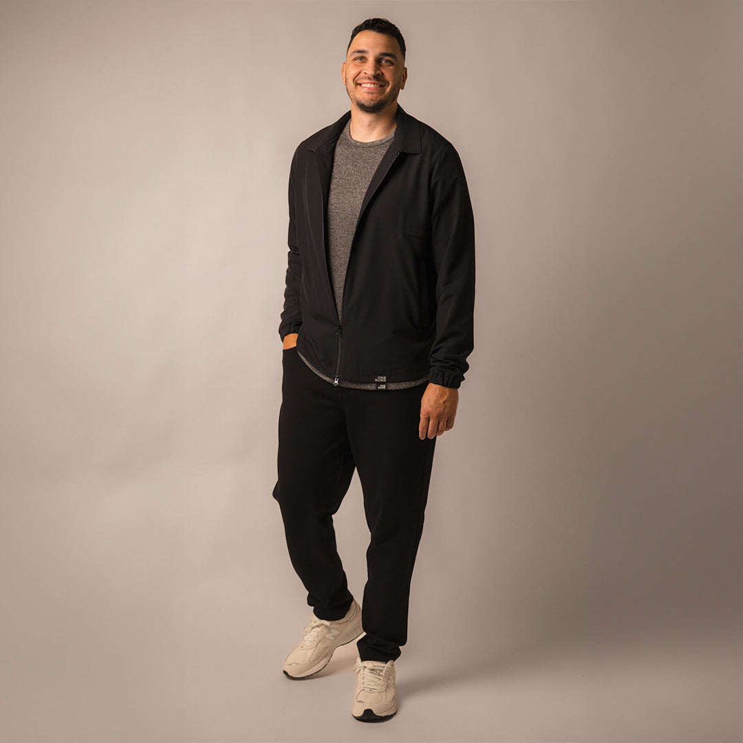 Full Zip Lightweight Coaches Jacket - Black