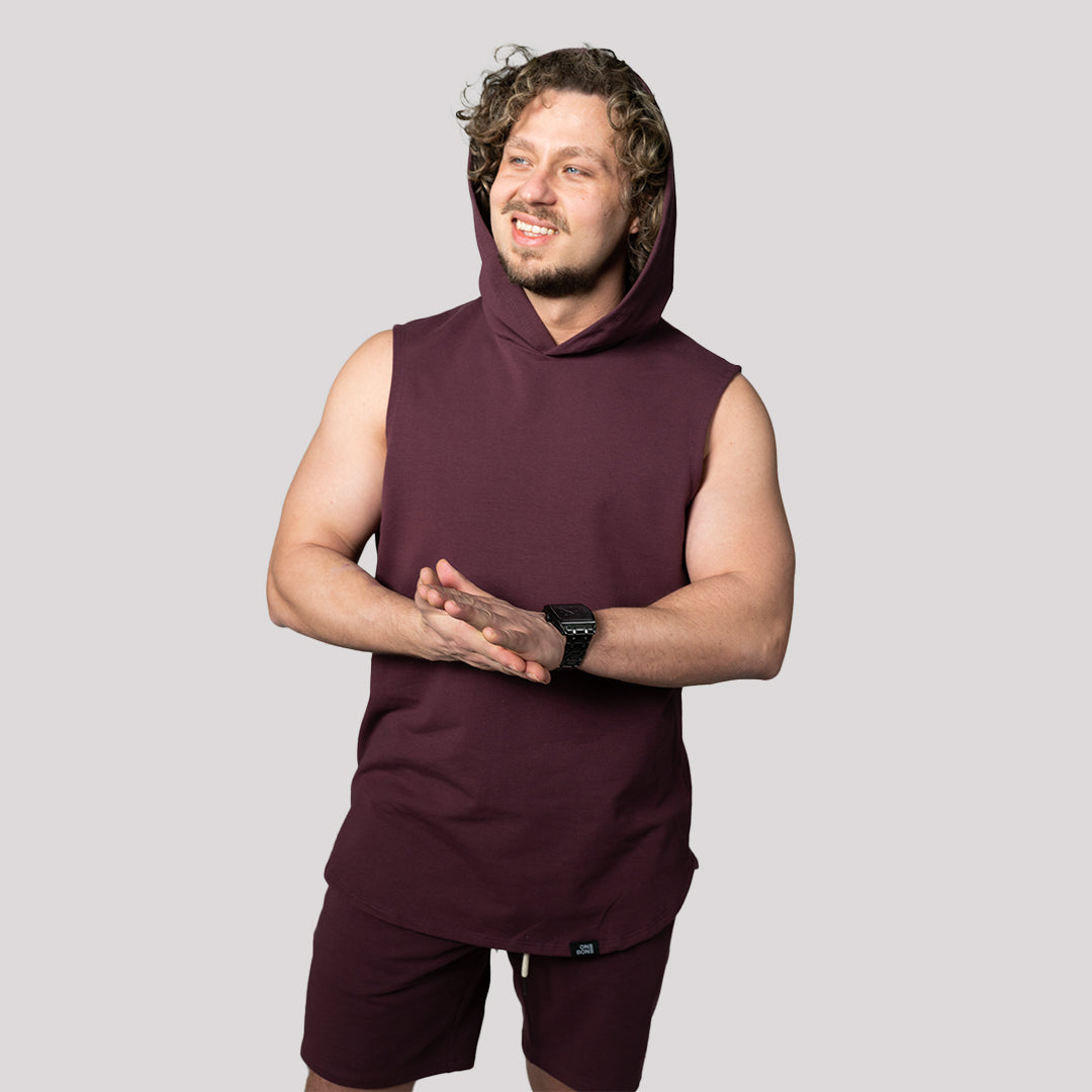 Sam - Cut-off Hoodie - Grape