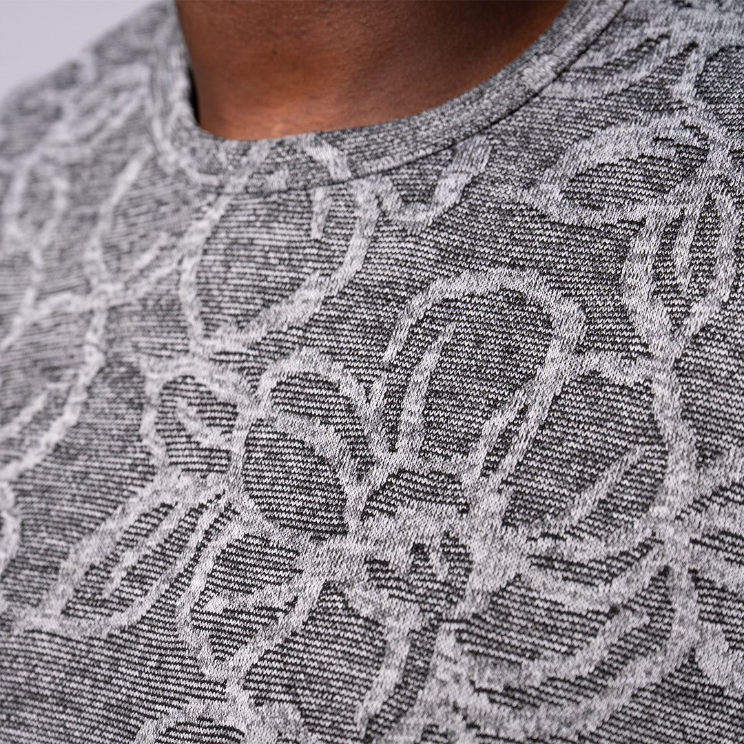 Jacquard Tee - Grey Floral