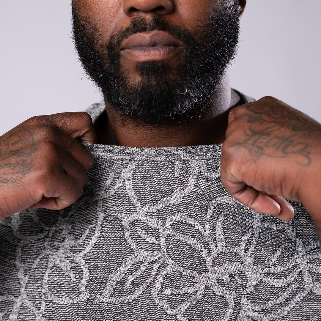 Jacquard Tee - Grey Floral