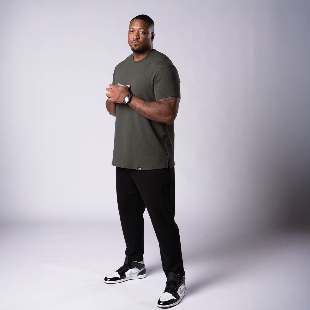 Split Hem Bullet Tee - Dark Green