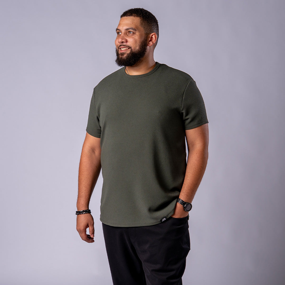 Split Hem Bullet Tee - Dark Green
