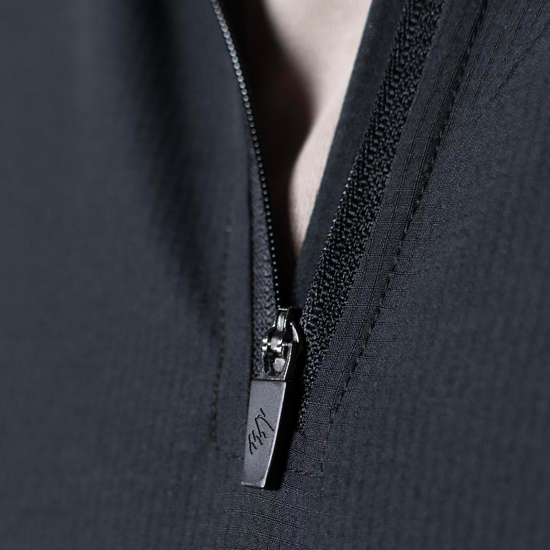 model-specs: branded quarter zip