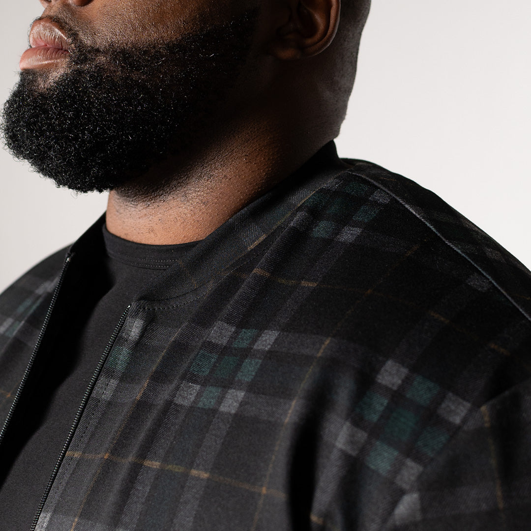 Outwork Bomber - Green_Yellow Plaid