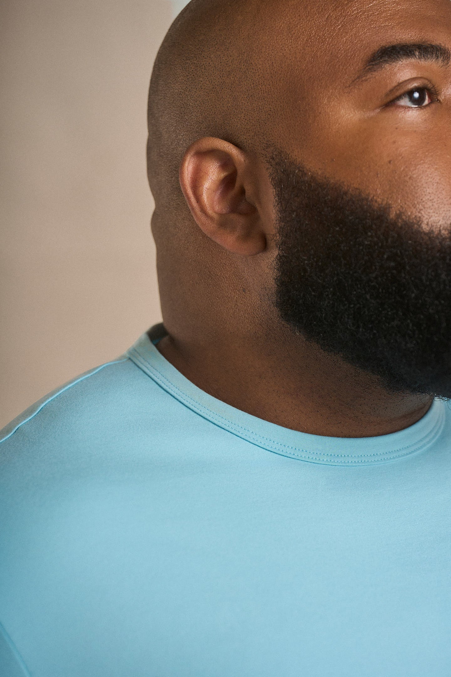 Split Hem Cotton 95/5 - Sky Blue