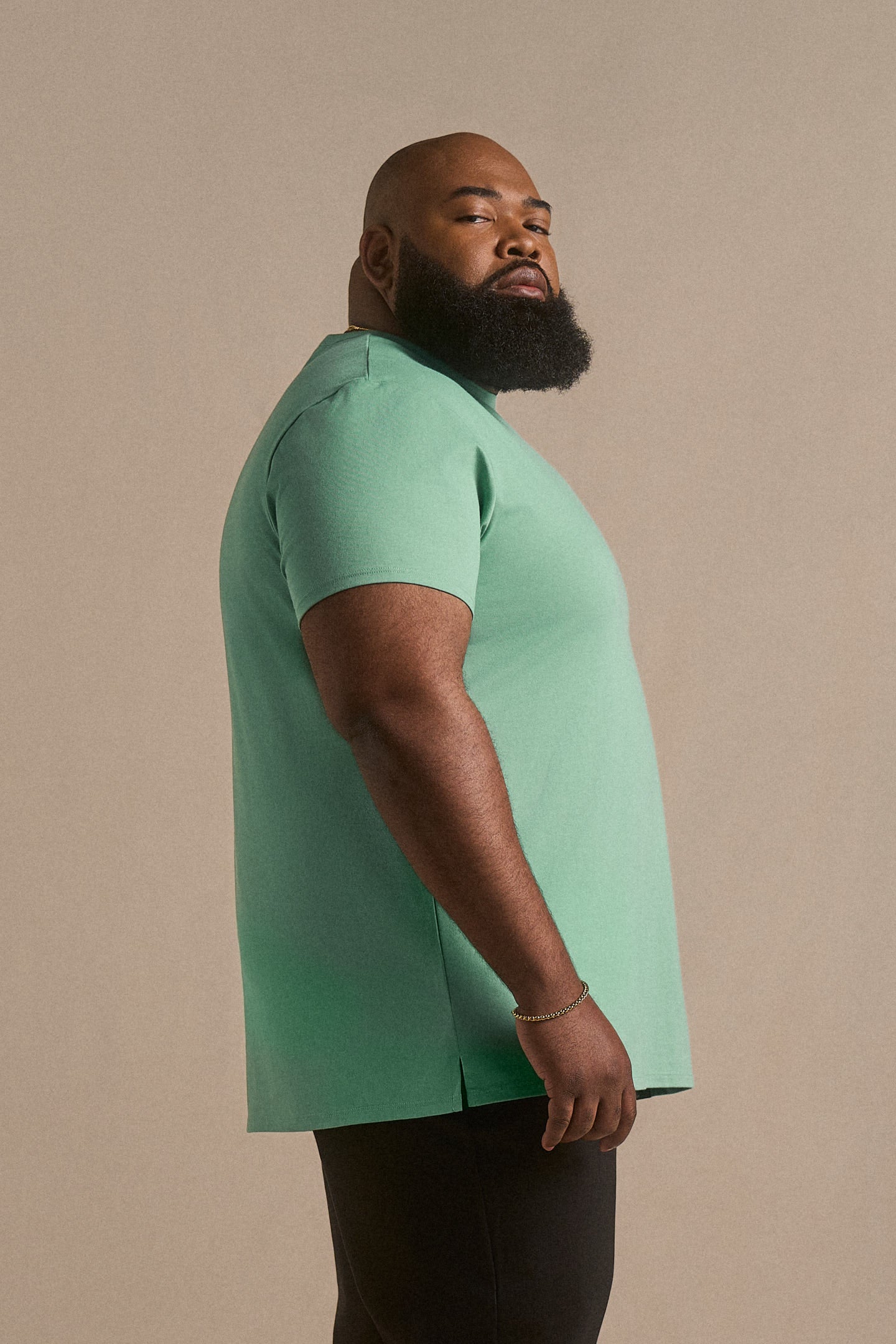 Ourlet fendu en coton 95/5 - Menthe