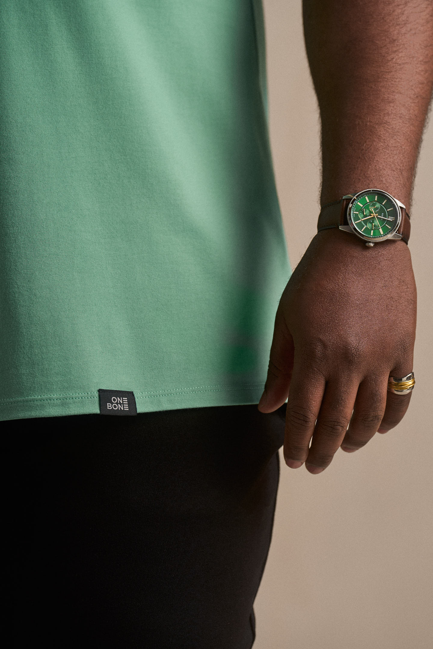 Ourlet fendu en coton 95/5 - Menthe