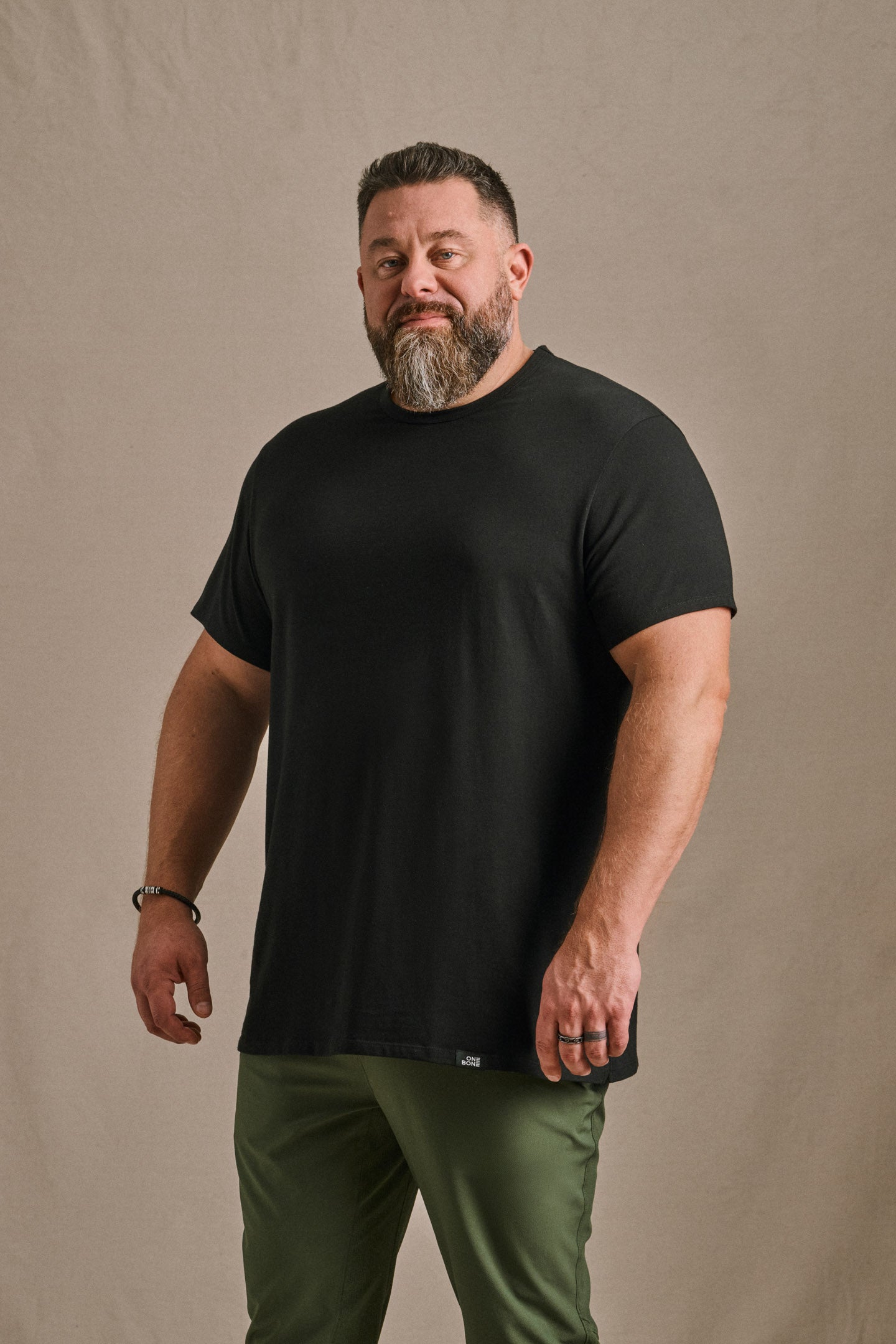 Split Hem Cotton 95/5 - Black