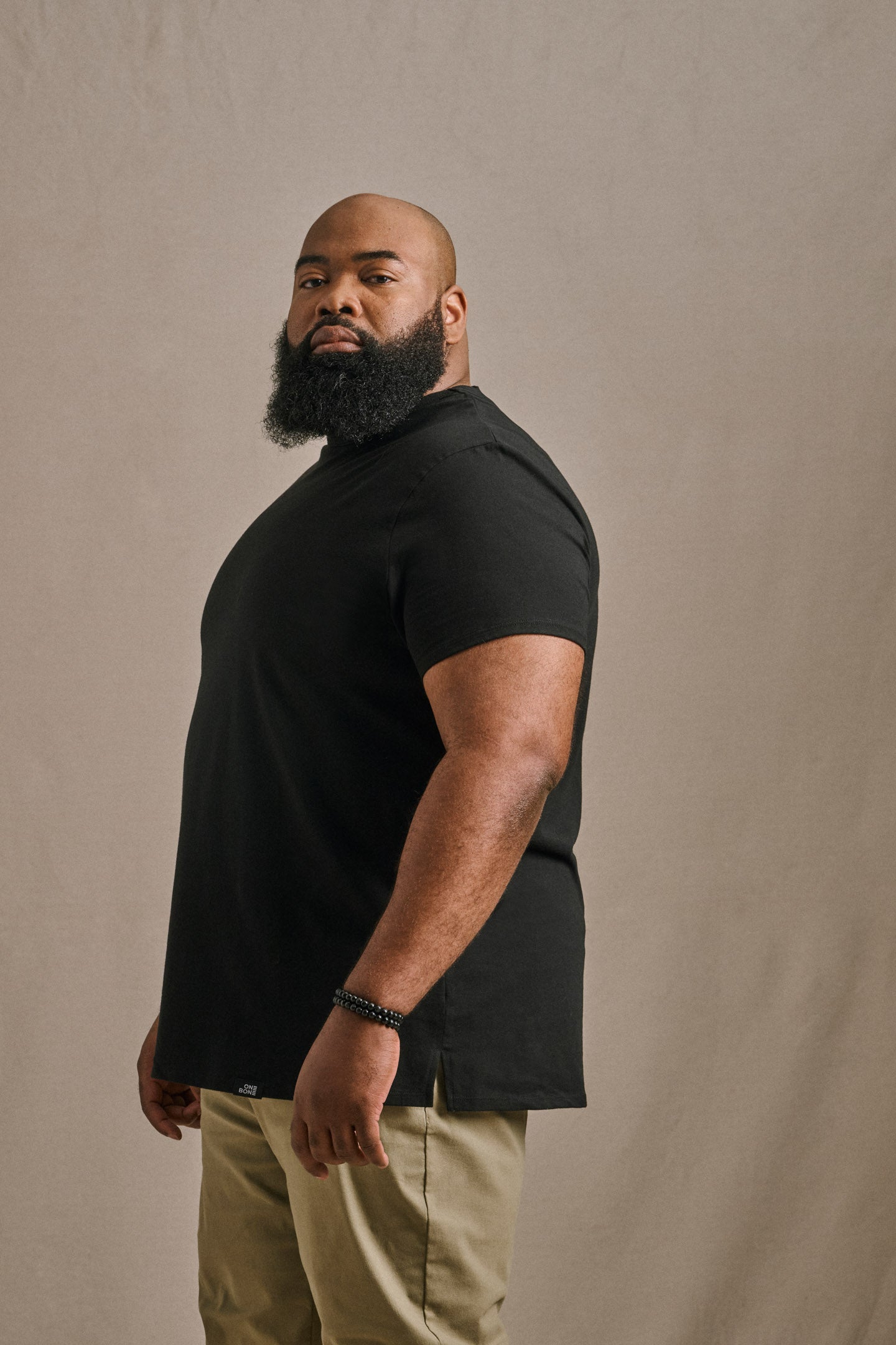 Split Hem Cotton 95/5 - Black