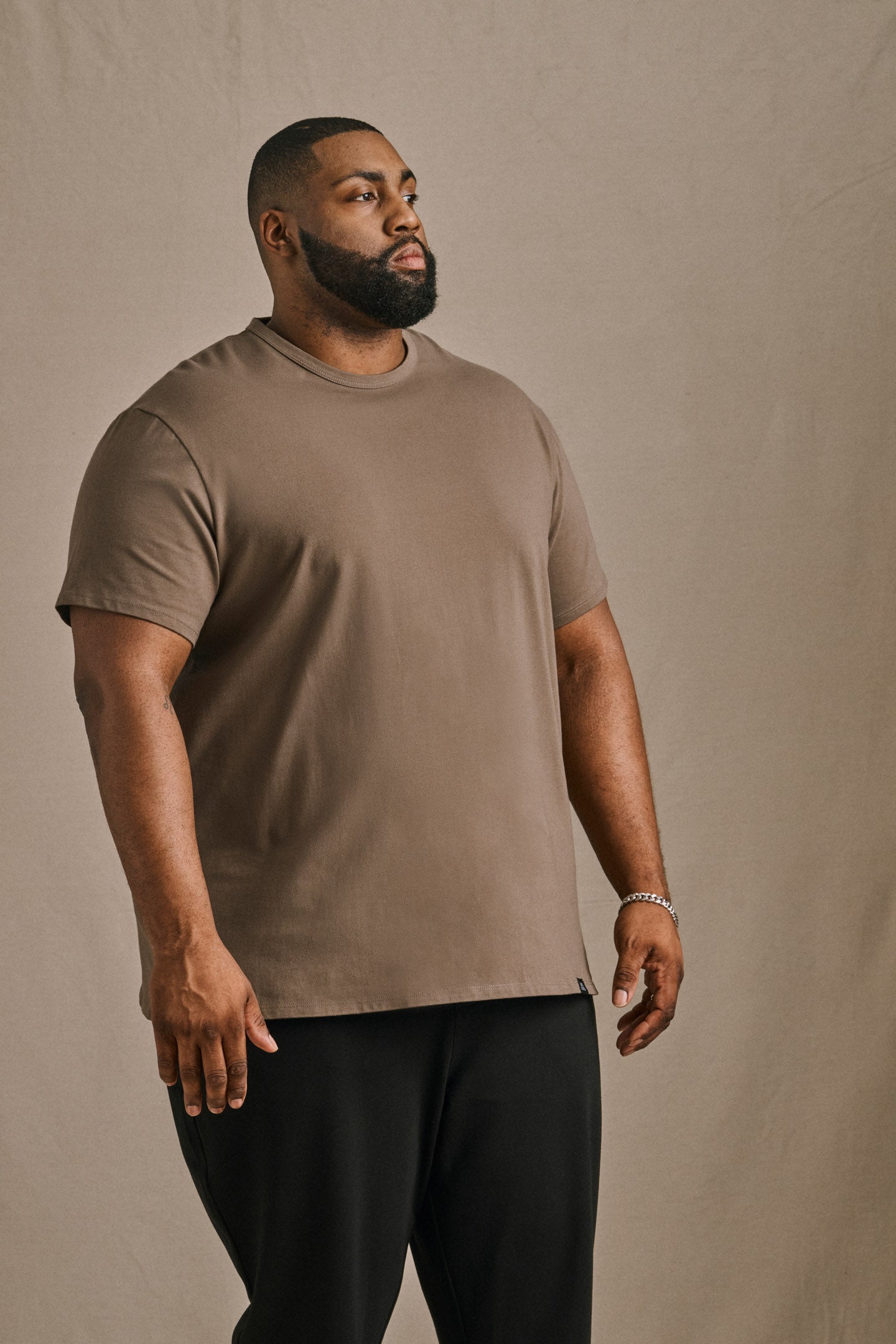 Split Hem Cotton 95/5 - Brick Brown