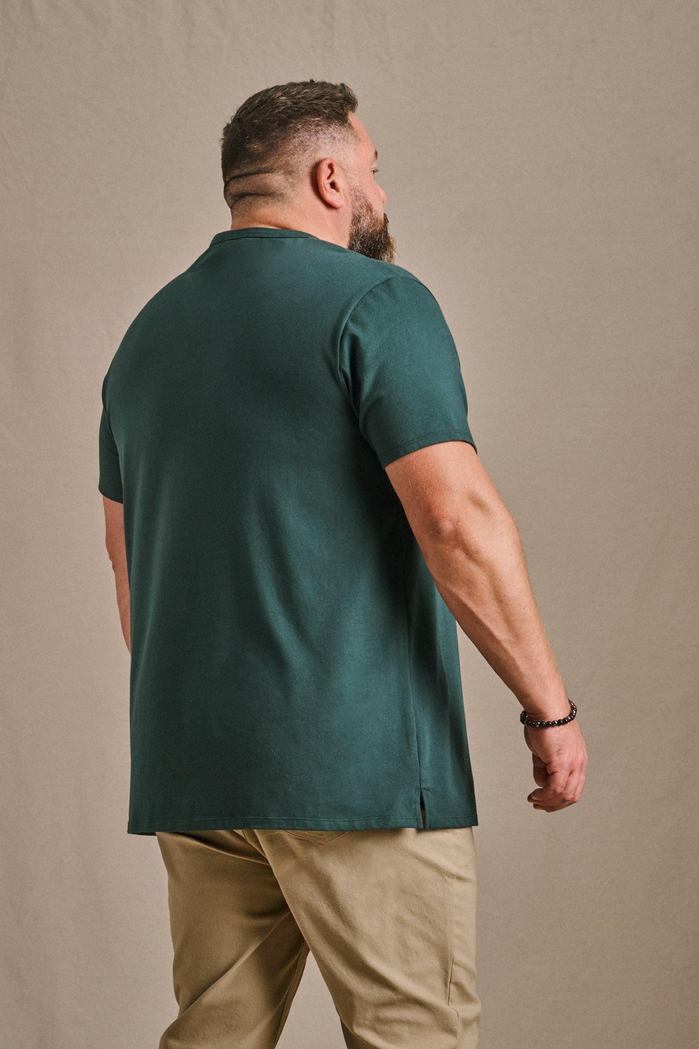 Split Hem Cotton 95/5 - Carbon Green