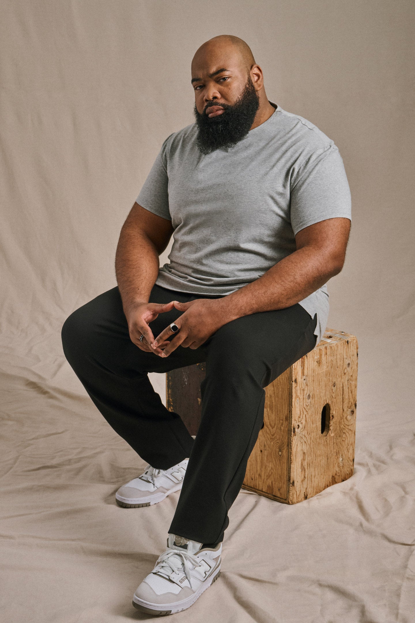 Split Hem Cotton 95/5 - Grey Mix