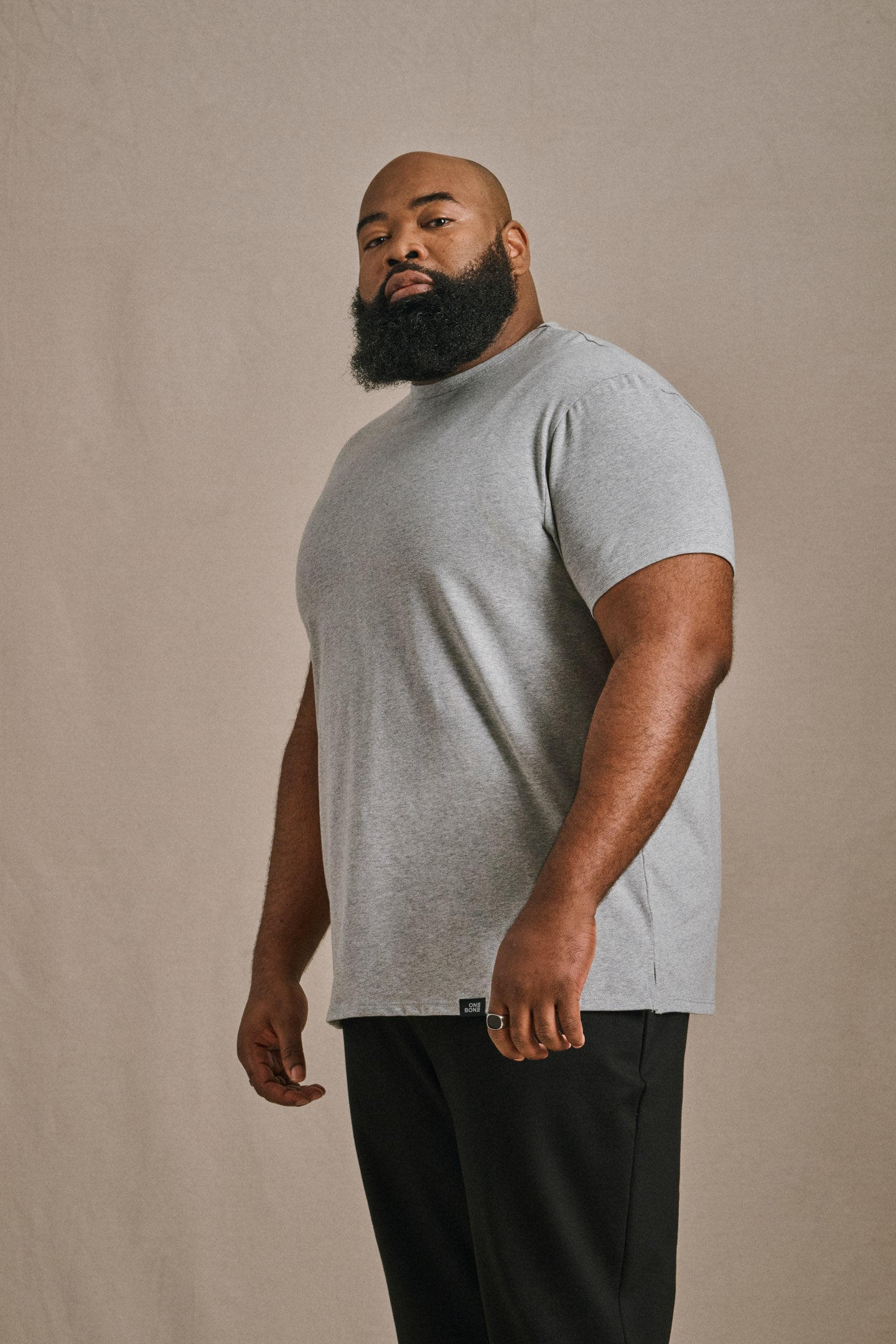 Split Hem Cotton 95/5 - Grey Mix