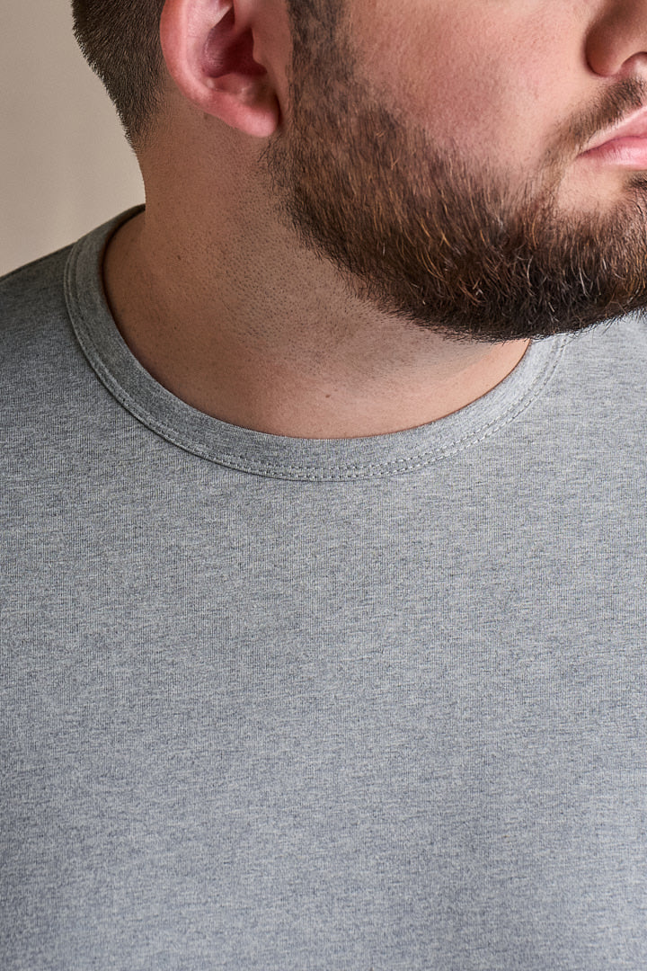 Split Hem Cotton 95/5 - Grey Mix