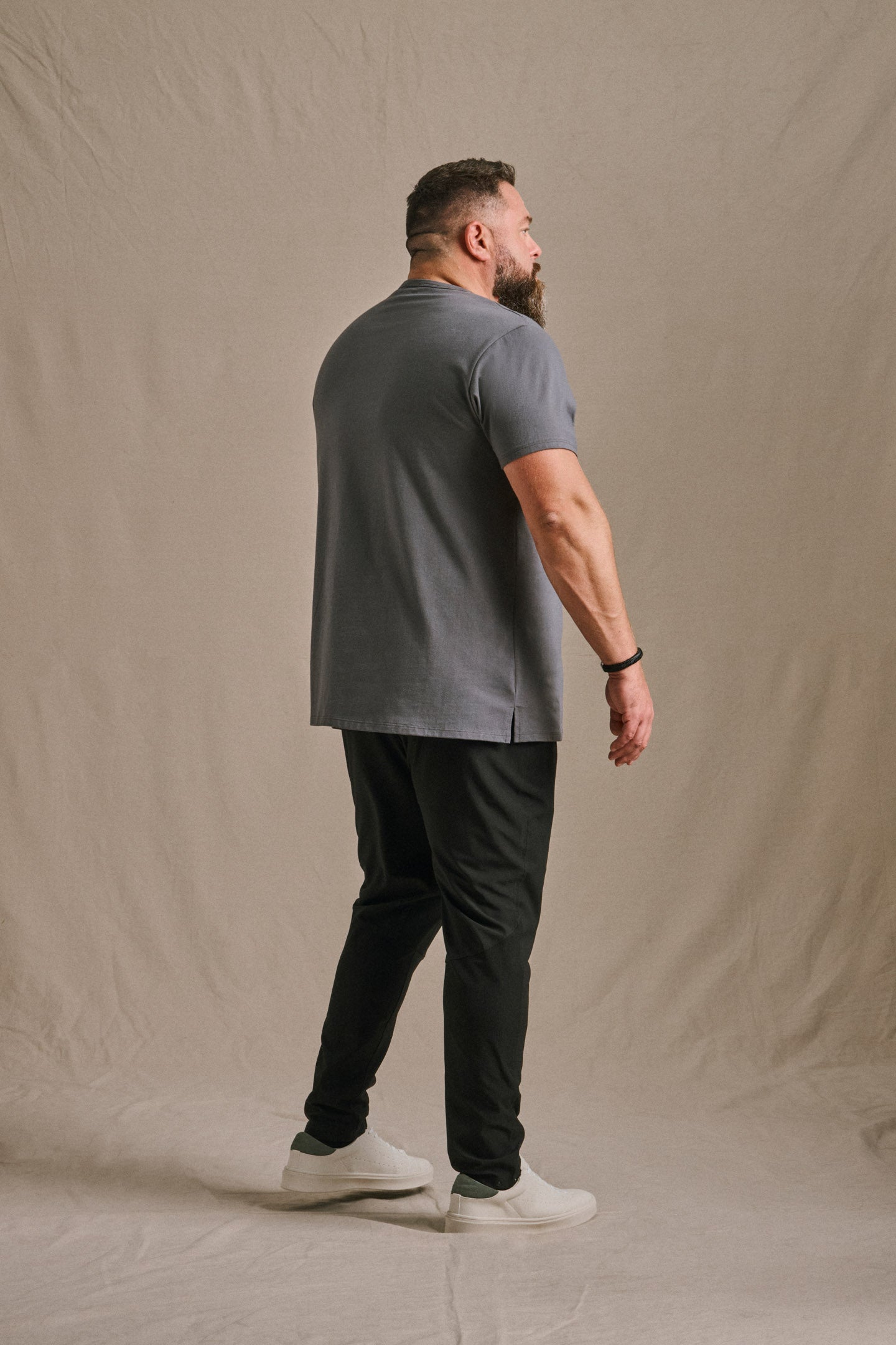 Split Hem Cotton 95/5 - Midnight Grey