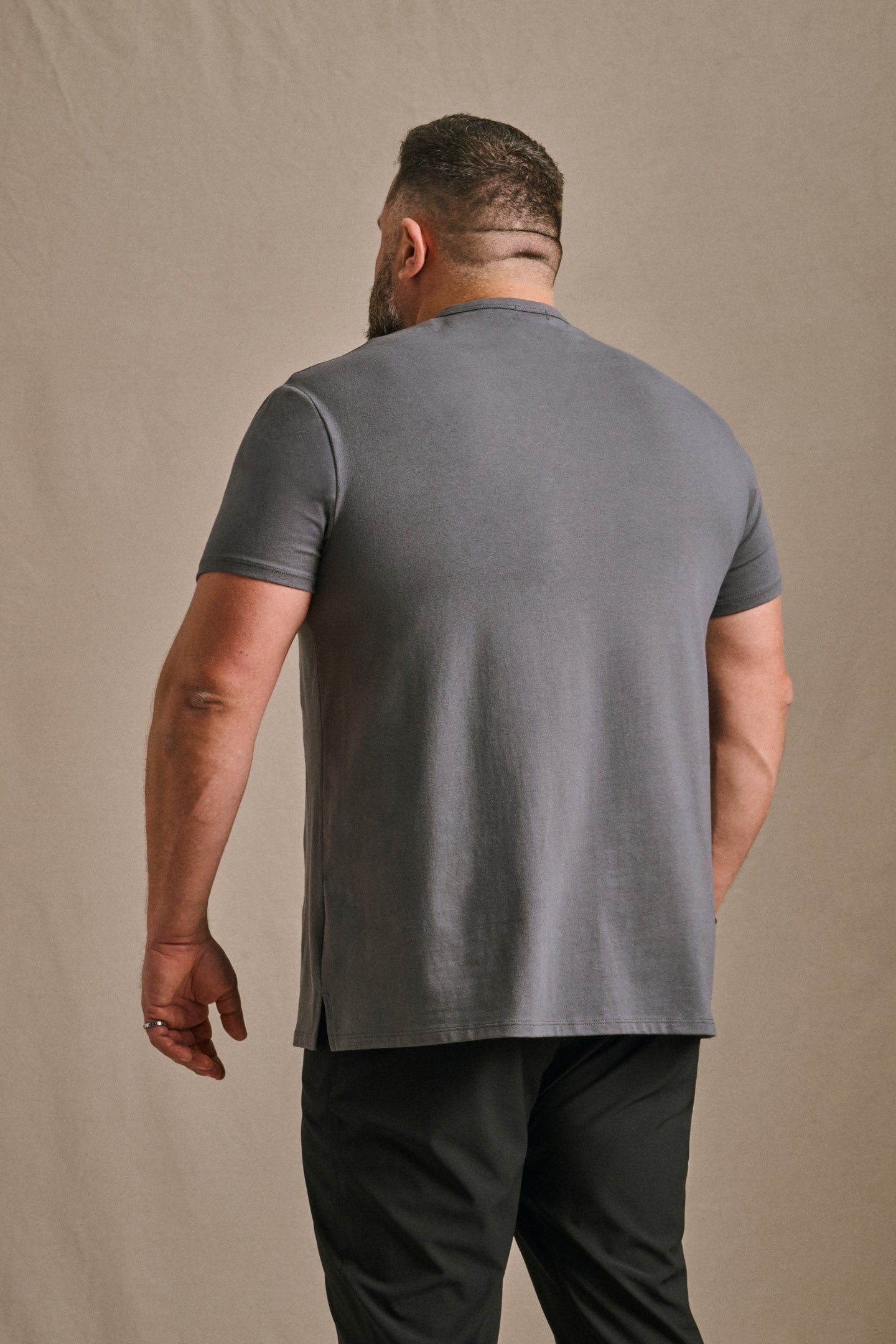 Split Hem Cotton 95/5 - Midnight Grey