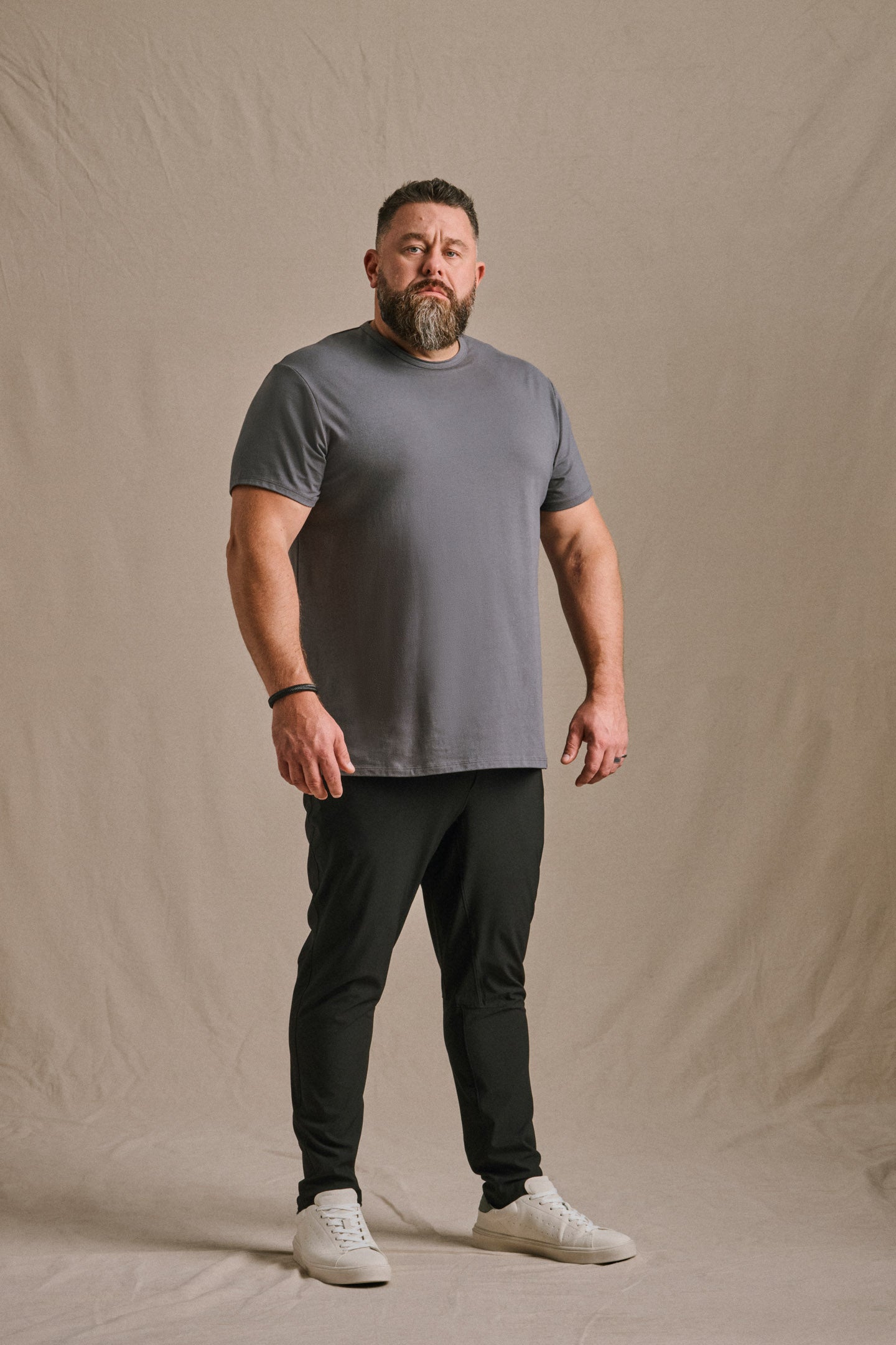 Split Hem Cotton 95/5 - Midnight Grey