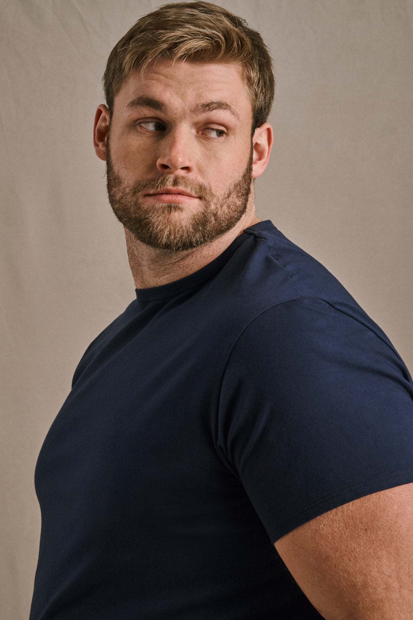 Split Hem Cotton 95/5 - Navy