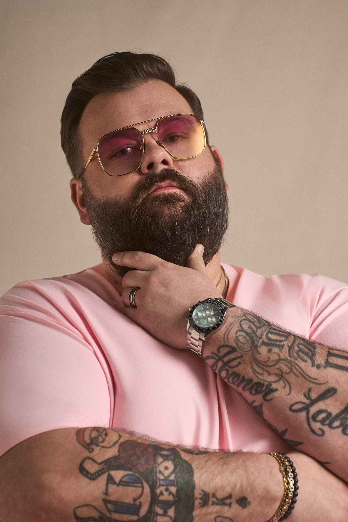 Split Hem Cotton 95/5 - Proud Pink