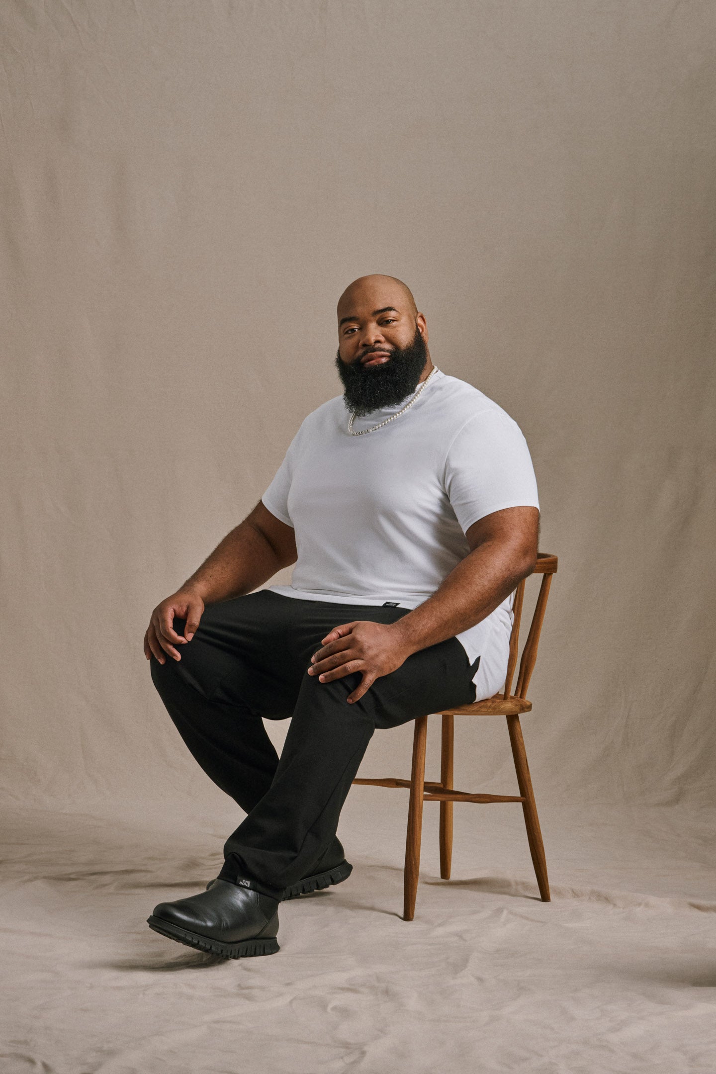 Split Hem Cotton 95/5 - White