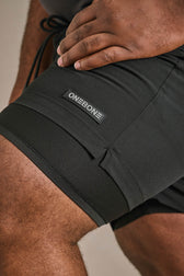 Short de bain hybride - Doublure noir/rose