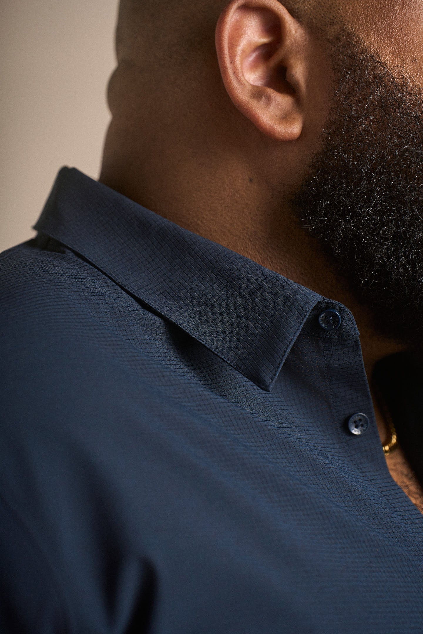Hybrid Button Up - Navy