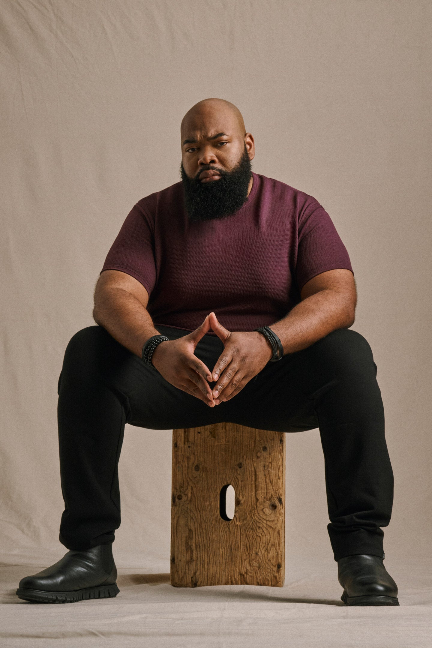 Split Hem Bullet Tee - Dark Purple