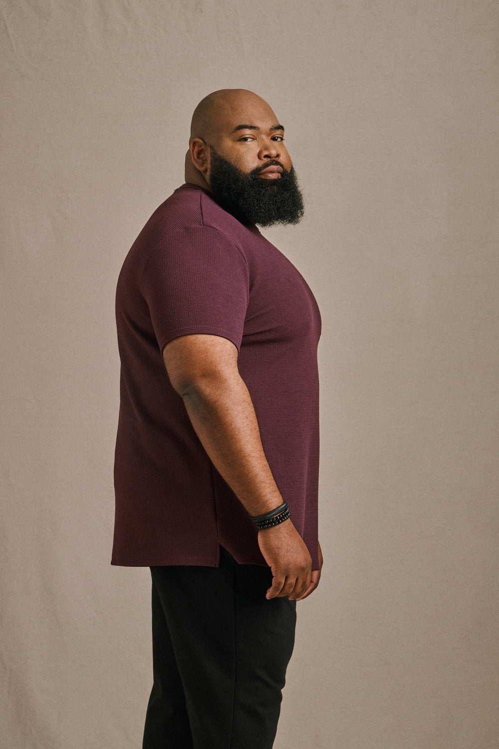 Split Hem Bullet Tee - Dark Purple