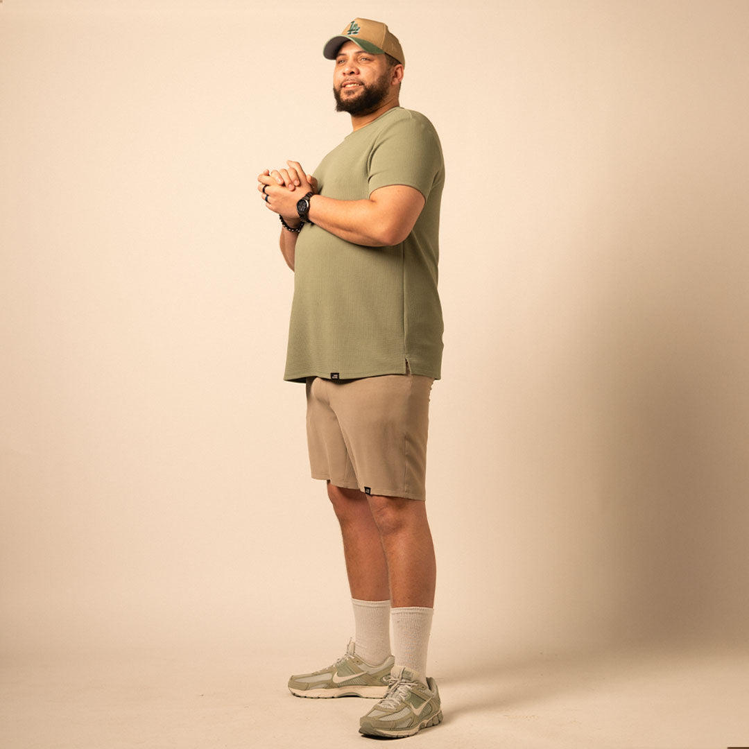 model-specs: Kevin is 6'6 | 279 lbs | size 1