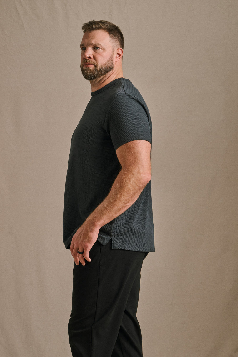 Split Hem Bullet Tee - Carbon Grey
