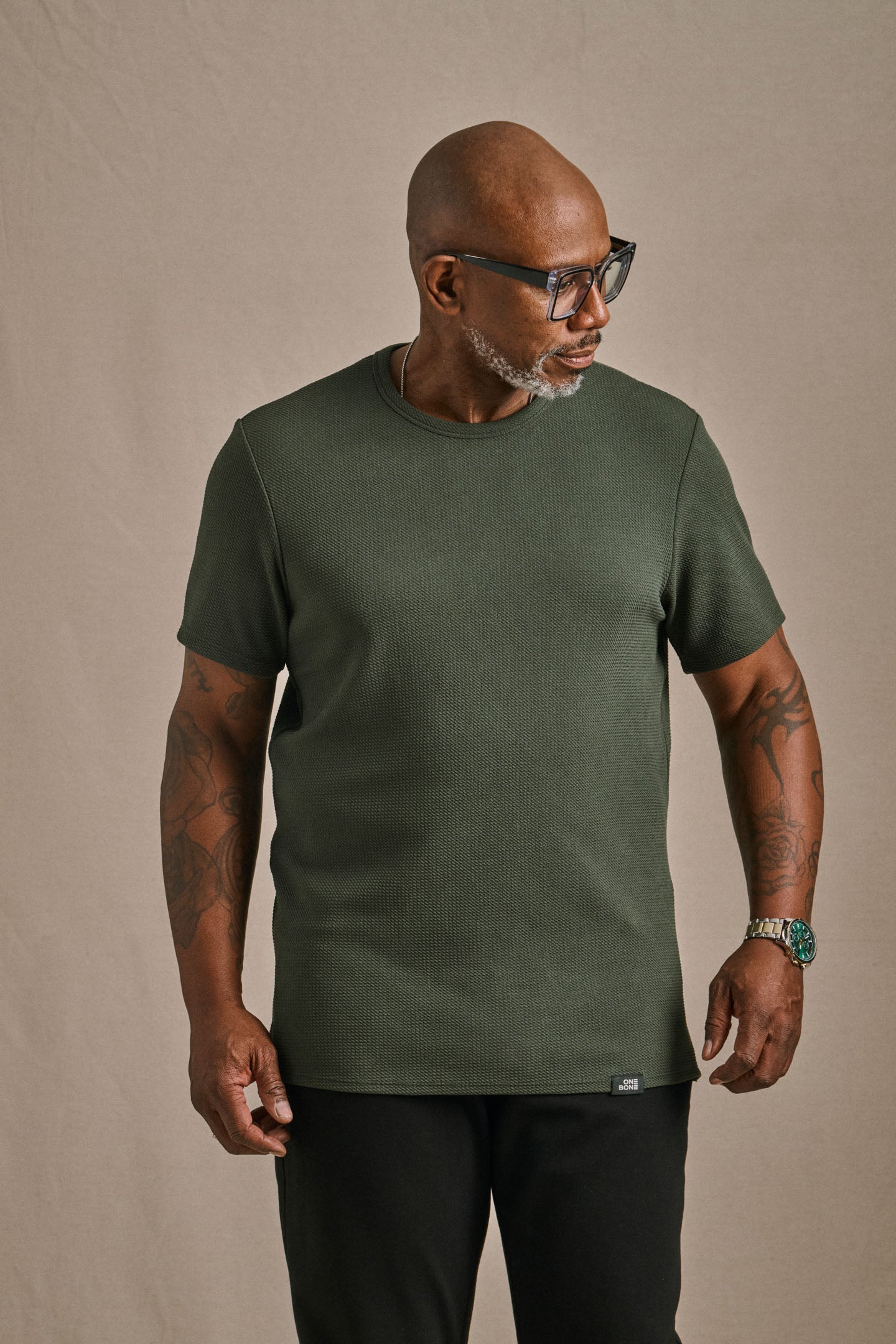 Split Hem Bullet Tee - Dark Green