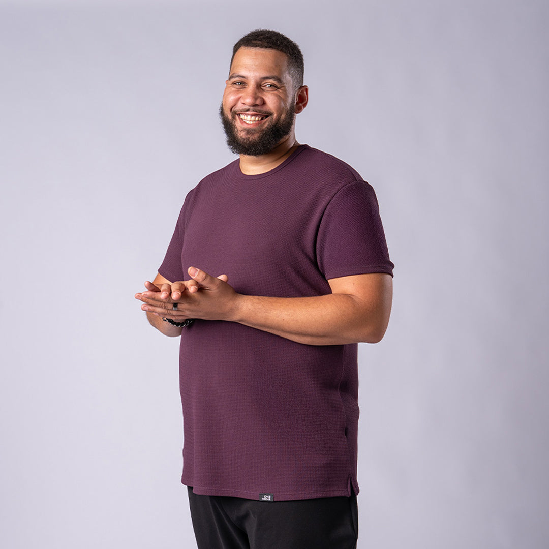 Split Hem Bullet Tee - Dark Purple